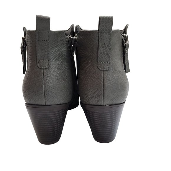 Gray Ankle Boots with Zipper Detail - Picture 8 of 8